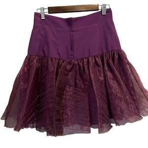 Vintage Jeanne Marc Mini Skirt Womens Small 8/10 Fairy Purple Sheer Flowy